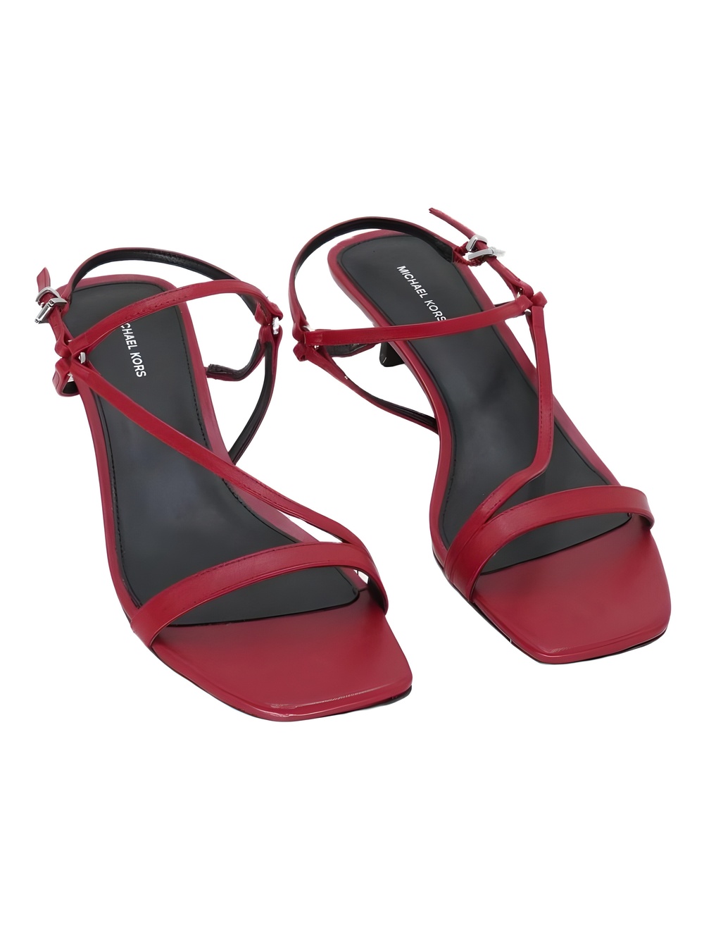 Michael Kors Selina Kitten Heel Sandal Crimson Red Size 8.5M